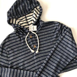 J Crew Mercantile Blue Striped Pullover Sweatshirt